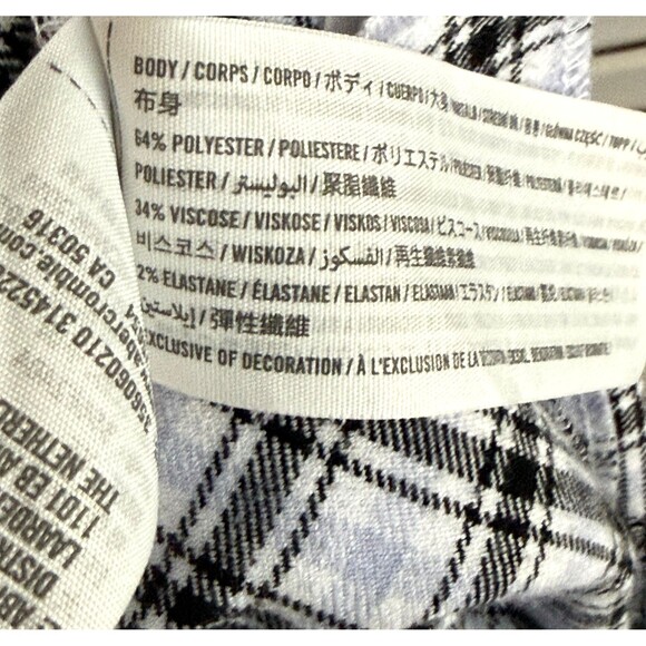 Hollister Ultra High Rise Plaid Pants XS Wide Leg Light Blue Flannel Cabincore - Picture 13 of 13